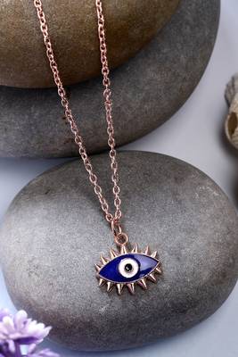  women's rose gold-plated chain with evil eye pendant 1