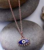 women's rose gold-plated chain with evil eye pendant