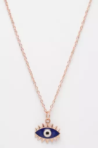  women's rose gold-plated chain with evil eye pendant
