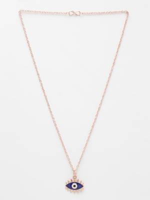  women's rose gold-plated chain with evil eye pendant 3