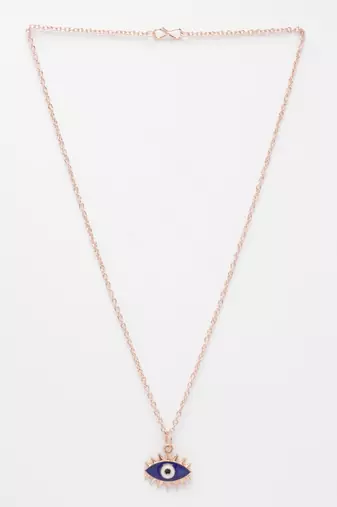  women's rose gold-plated chain with evil eye pendant