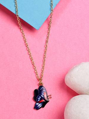  women's gold-plated chain with butterfly pendant 1