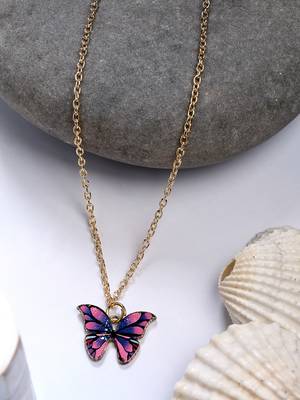  women's gold-plated chain with butterfly pendant 1