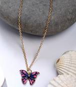  women's gold-plated chain with butterfly pendant