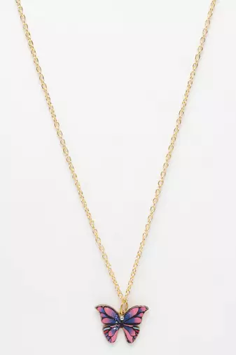  women's gold-plated chain with butterfly pendant