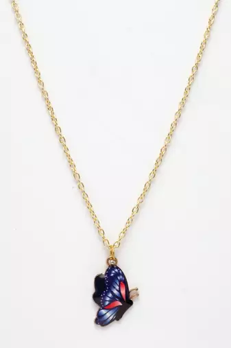  women's gold-plated chain with butterfly pendant