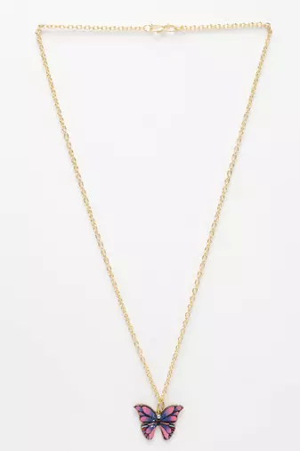  women's gold-plated chain with butterfly pendant