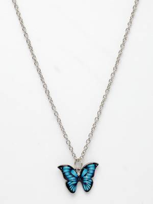  women's silver-plated chain with butterfly pendant 2