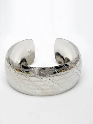  women's silver-plated self-design cuff bracelet 4