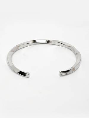 men's silver-plated stainless steel cuff bracelet 4