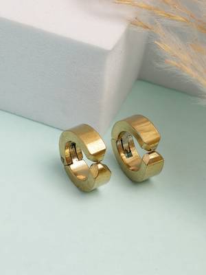  men's gold-plated contemporary hoop earrings 1