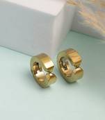 men's gold-plated contemporary hoop earrings