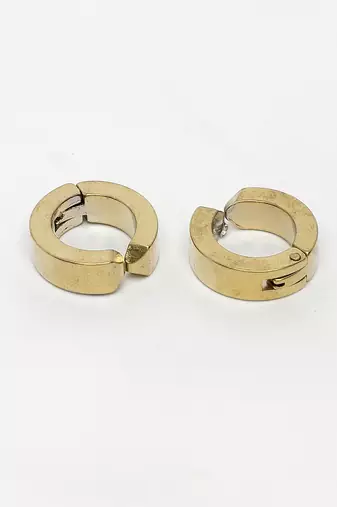 men's gold-plated contemporary hoop earrings