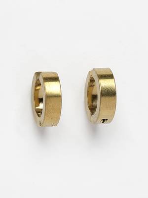  men's gold-plated contemporary hoop earrings 3