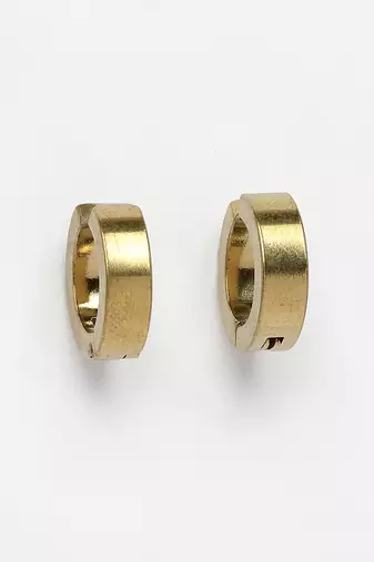  men's gold-plated contemporary hoop earrings