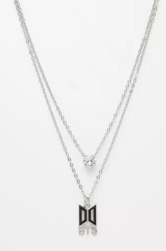  women's silver-toned artificial stones layered chain