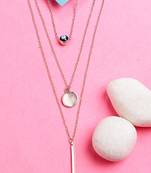  women's rose gold-plated evil eye layered chain