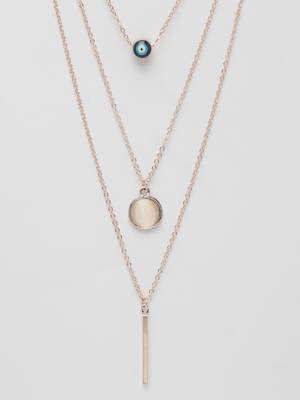  women's rose gold-plated evil eye layered chain 4