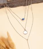  women's silver-plated evil eye layered chain