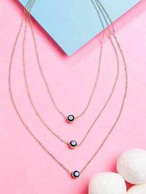  women's gold-plated evil eye layered chain 1