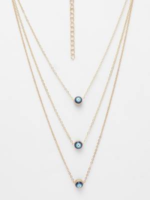  women's gold-plated evil eye layered chain 2