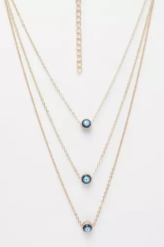  women's gold-plated evil eye layered chain