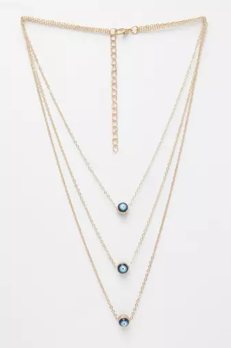  women's gold-plated evil eye layered chain