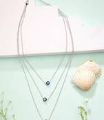  women's silver-plated evil eye layered chain