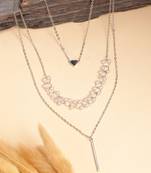  women's silver-plated beaded layered chain