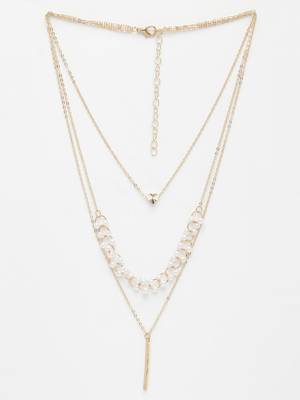  women's gold-plated beaded layered chain 3