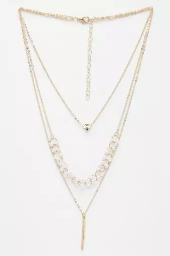  women's gold-plated beaded layered chain