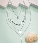  women's silver-plated artificial stones layered chain