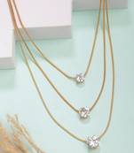  women's gold-plated artificial stones layered chain