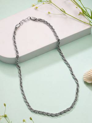 men's silver-plated stainless steel chain 1