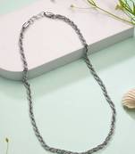  men's silver-plated stainless steel chain