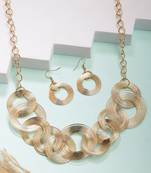 women's gold-plated circular shaped jewellery set