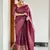 Wine Banarasi Silk Woven Traditional Saree