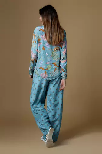 Blue printed pant set