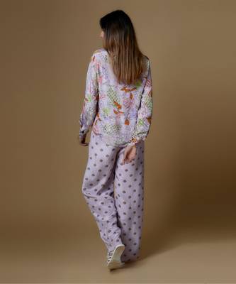 Onion pink crepe printed & embroidered co-ord set 2