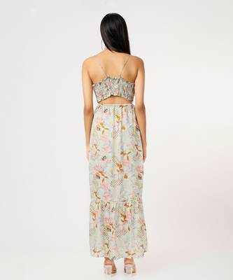 Mint green printed dress 2