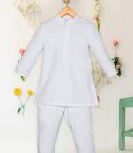 Saka designs white poly cotton  kurta pyjama for boys 2 pcs set