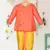 Saka designs orange yellow combo poly cotton kurta dhoti for boys 2 pcs set