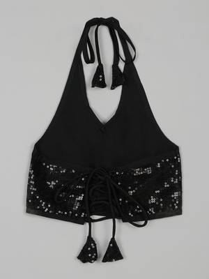 Saka designs black maroon combo lehanga with sequence work choli for girls 2 pcs set (6 months to 5 years) 3