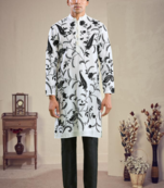 Black and white embroidery kurta pajama