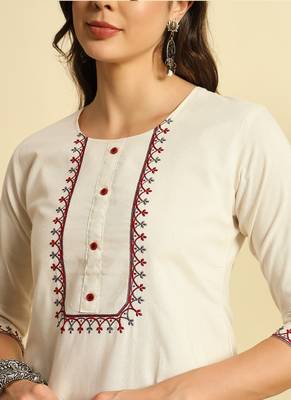 Ivory khadi cotton salwar suit with dupatta 3