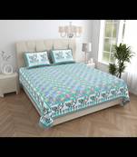 Deer forest green pure cotton king size bedsheet