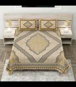 Divine yantra golden harmony pure cotton king size bedsheet