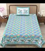 Deer forest green pure cotton single bedsheet