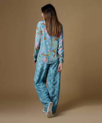 Pastel blue crepe printed & embroidered co-ord set 2