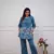 Blue Floral Embroidered Co-ord Set